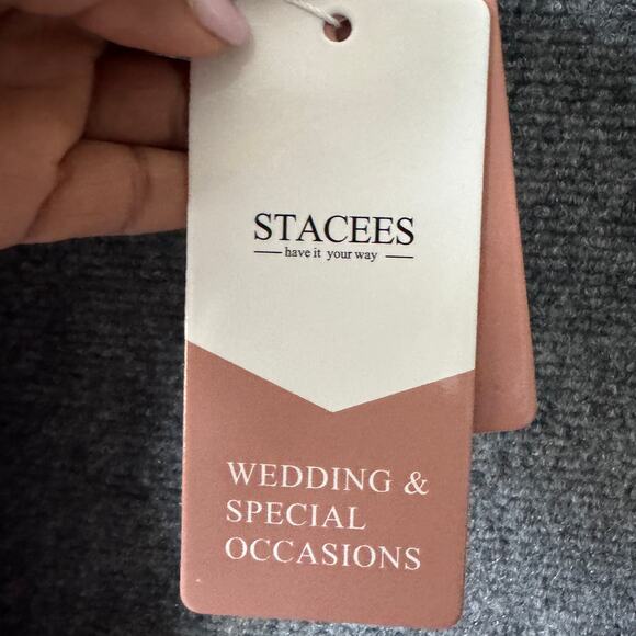 Stacees‎ Dress Women 4 Dusty Pink Prom Silk Like Satin Floor Length Slit Bodycon - Picture 8 of 15